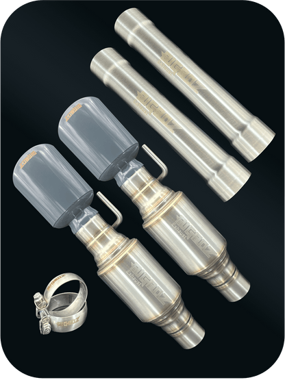 Axleback Kit ( Brushed Satin Finish Mufflers) for 2015 - 2023 V8 Dodge Charger - Speedlogix