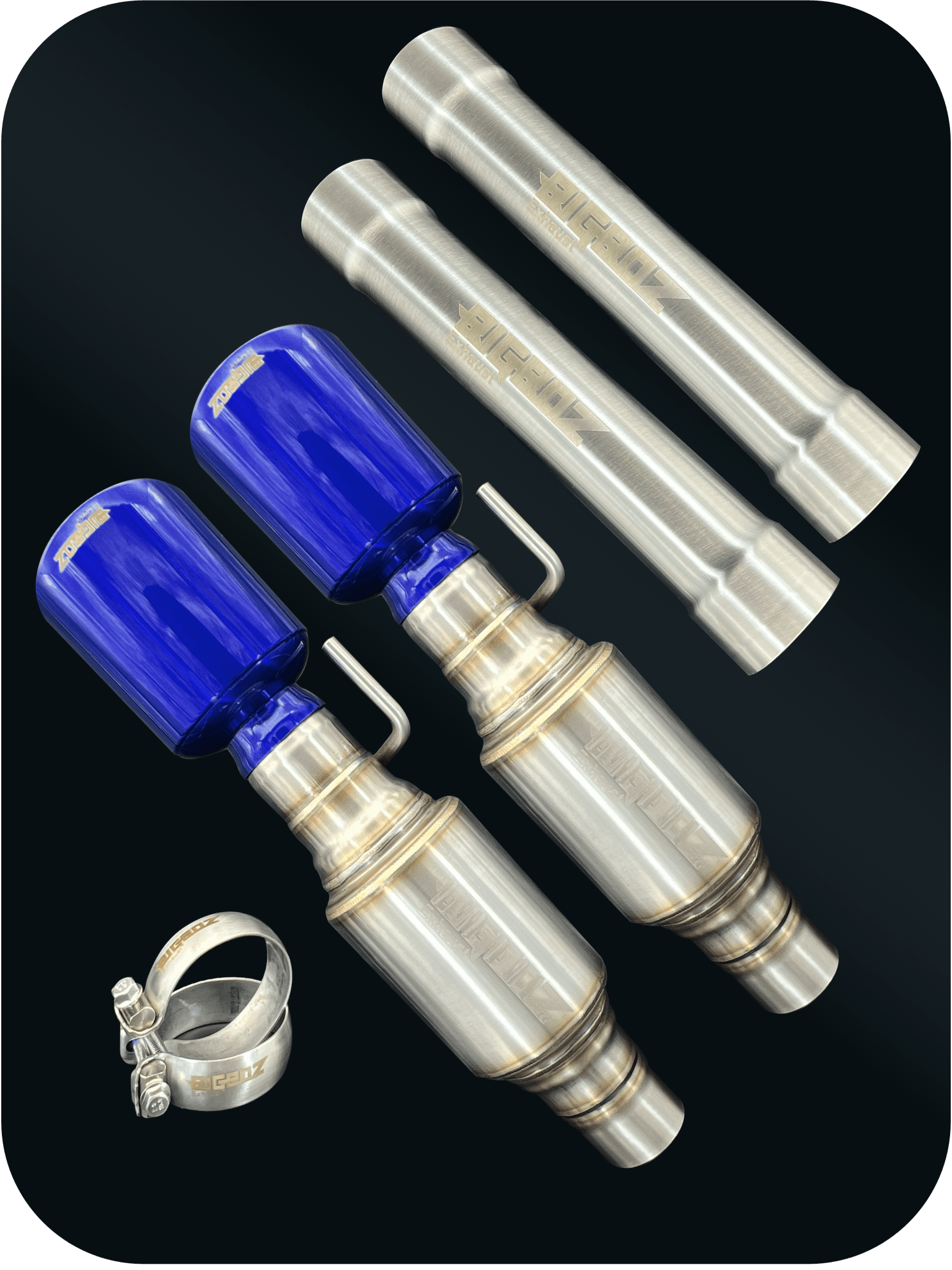 Axleback Kit ( Brushed Satin Finish Mufflers) for 2015 - 2023 V8 Dodge Charger - Speedlogix