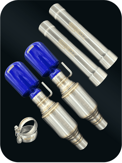 Axleback Kit ( Brushed Satin Finish Mufflers) for 2015 - 2023 V8 Dodge Charger - Speedlogix