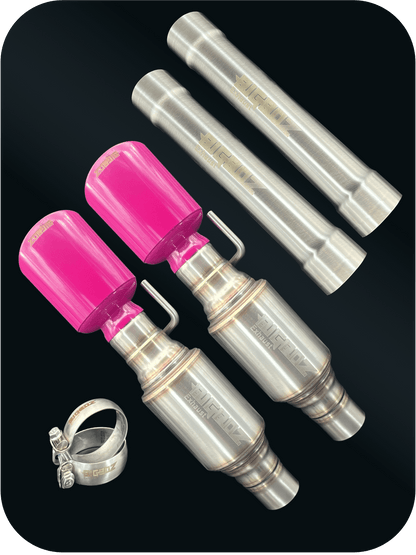 Axleback Kit ( Brushed Satin Finish Mufflers) for 2015 - 2023 V8 Dodge Charger - Speedlogix