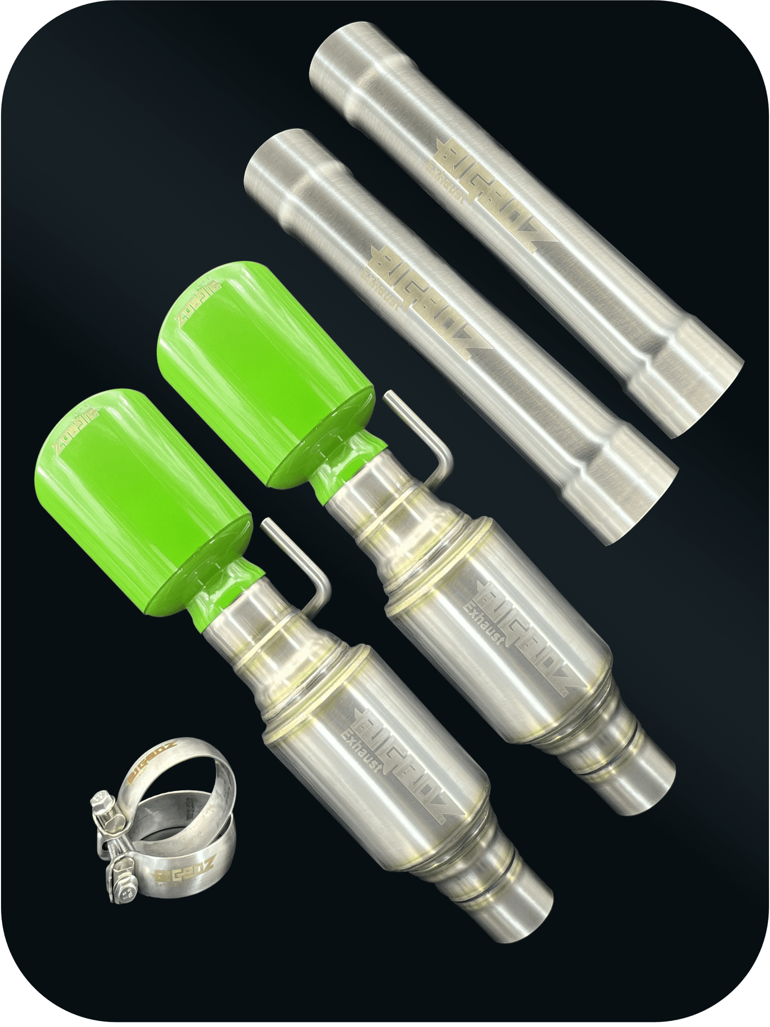 Axleback Kit ( Brushed Satin Finish Mufflers) for 2015 - 2023 V8 Dodge Charger - Speedlogix