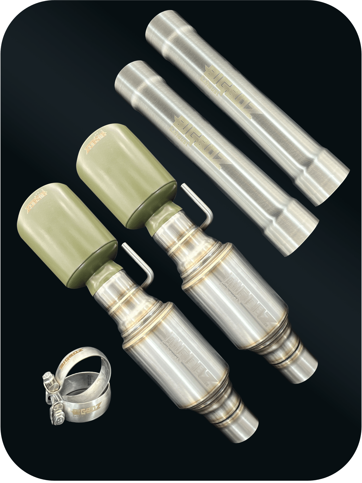 Axleback Kit ( Brushed Satin Finish Mufflers) for 2015 - 2023 V8 Dodge Charger - Speedlogix