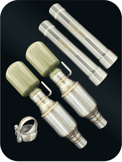 Axleback Kit ( Brushed Satin Finish Mufflers) for 2015 - 2023 V8 Dodge Charger - Speedlogix