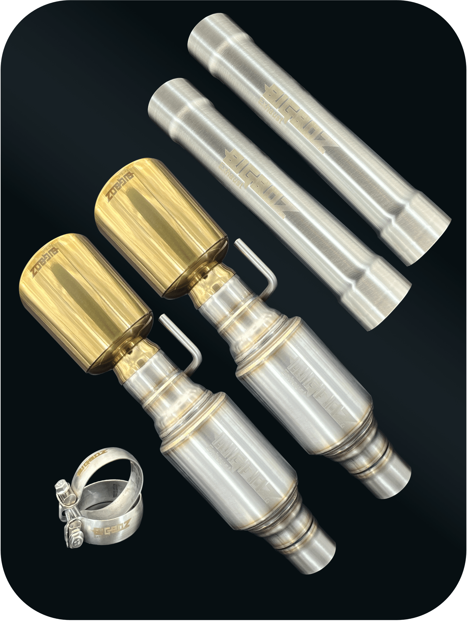 Axleback Kit ( Brushed Satin Finish Mufflers) for 2015 - 2023 V8 Dodge Charger - Speedlogix