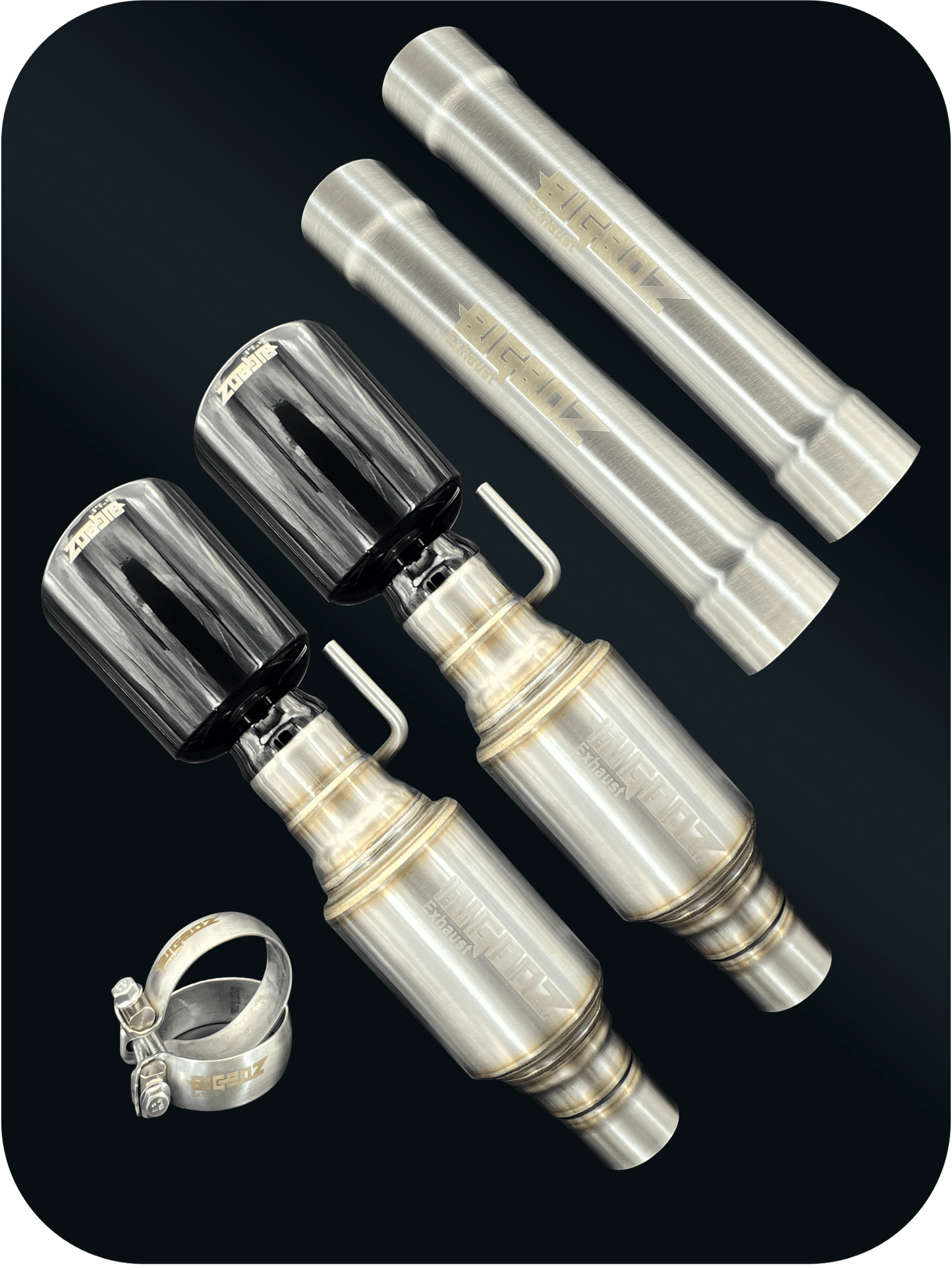 Axleback Kit ( Brushed Satin Finish Mufflers) for 2015 - 2023 V8 Dodge Charger - Speedlogix