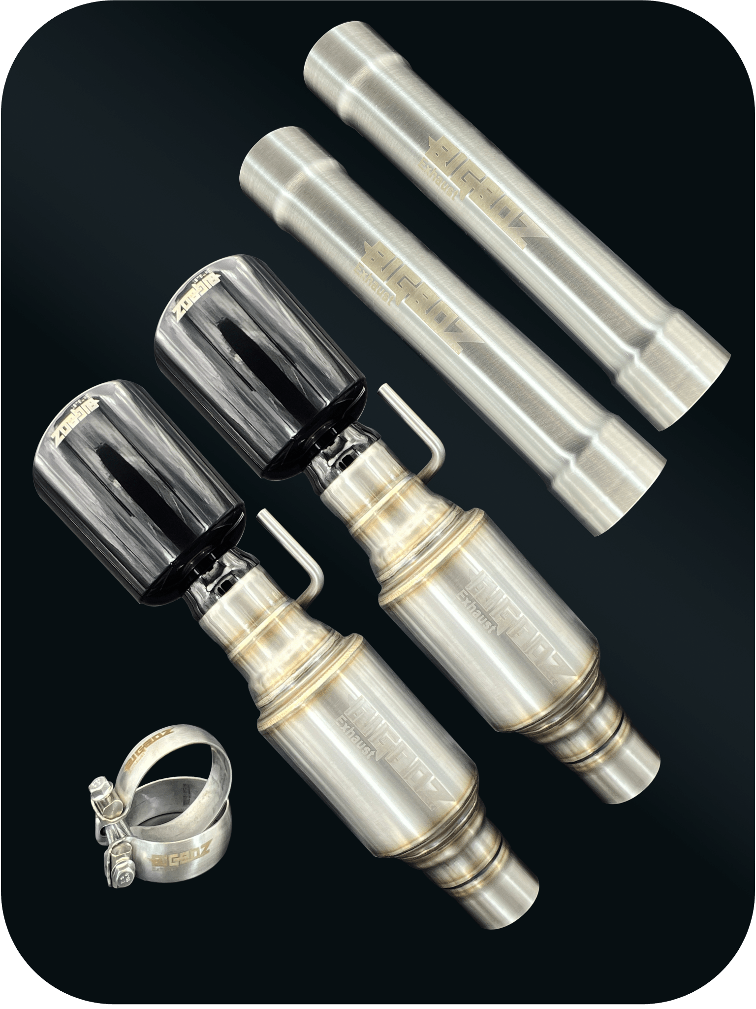 Axleback Kit ( Brushed Satin Finish Mufflers) for 2015 - 2023 V8 Dodge Charger - Speedlogix