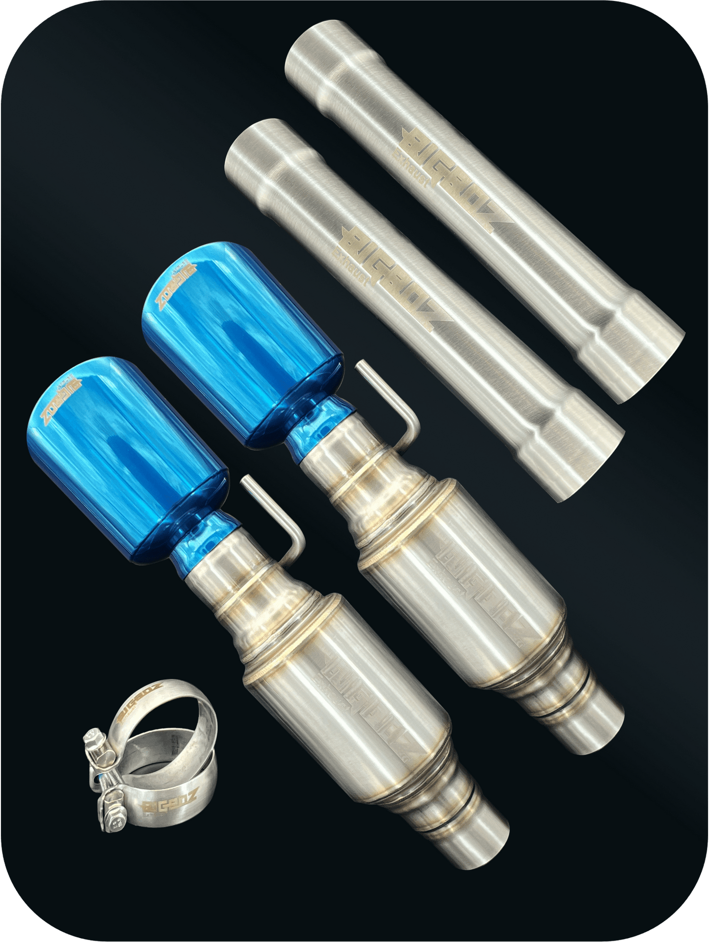 Axleback Kit ( Brushed Satin Finish Mufflers) for 2015 - 2023 V8 Dodge Charger - Speedlogix