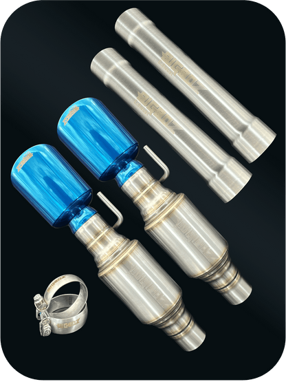 Axleback Kit ( Brushed Satin Finish Mufflers) for 2015 - 2023 V8 Dodge Charger - Speedlogix