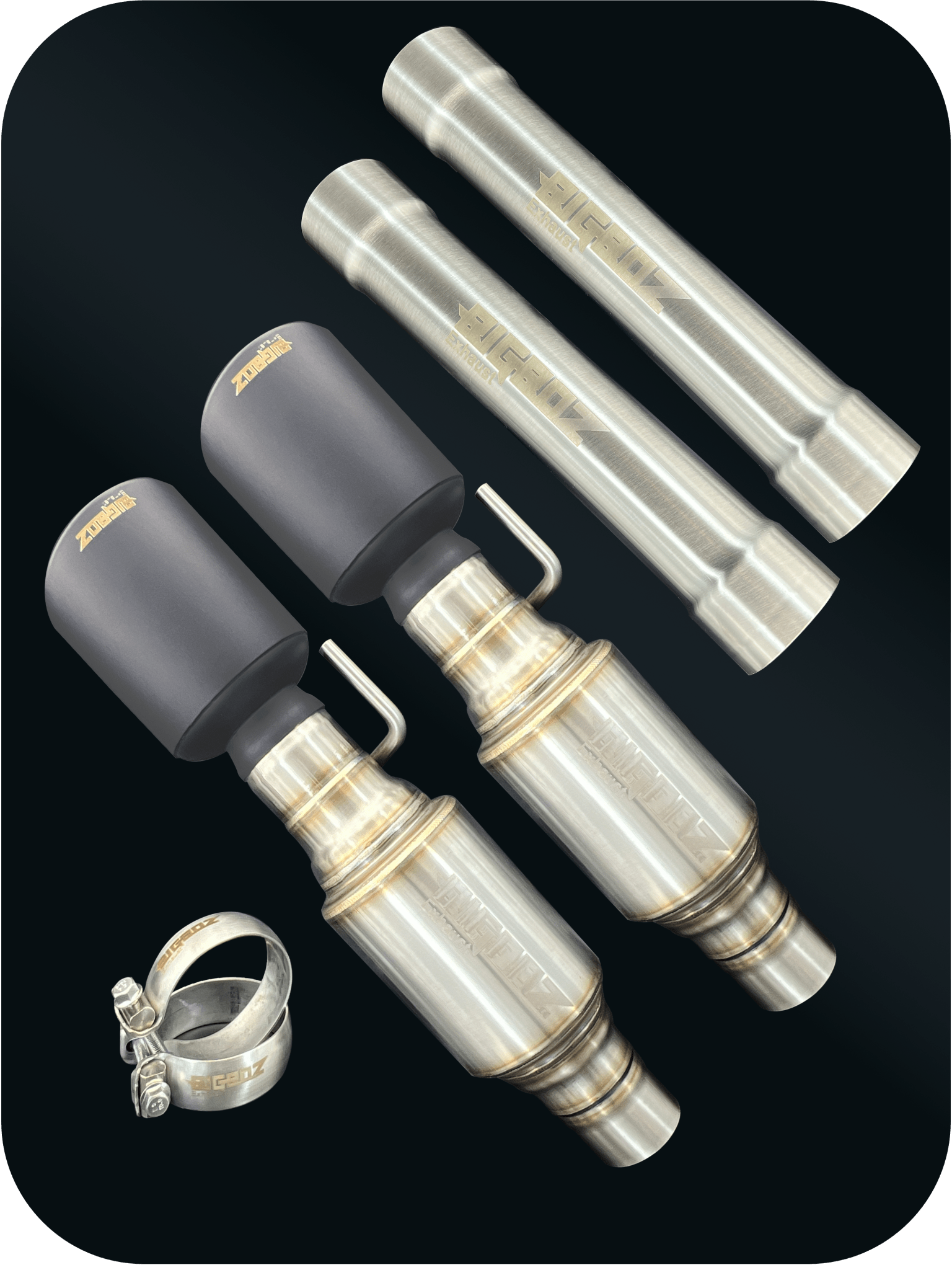 Axleback Kit ( Brushed Satin Finish Mufflers) for 2015 - 2023 V8 Dodge Charger - Speedlogix