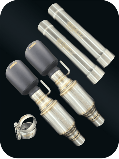 Axleback Kit ( Brushed Satin Finish Mufflers) for 2015 - 2023 V8 Dodge Charger - Speedlogix