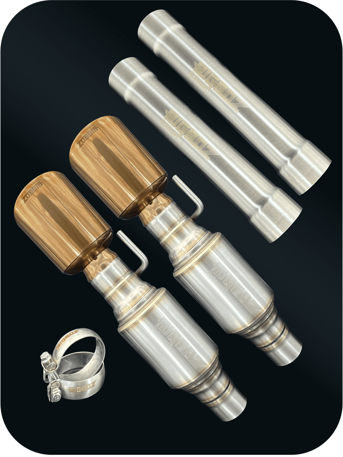 Axleback Kit ( Brushed Satin Finish Mufflers) for 2015 - 2023 V8 Dodge Charger - Speedlogix