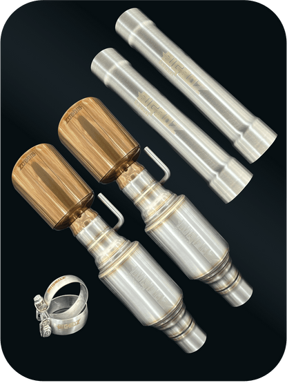 Axleback Kit ( Brushed Satin Finish Mufflers) for 2015 - 2023 V8 Dodge Charger - Speedlogix