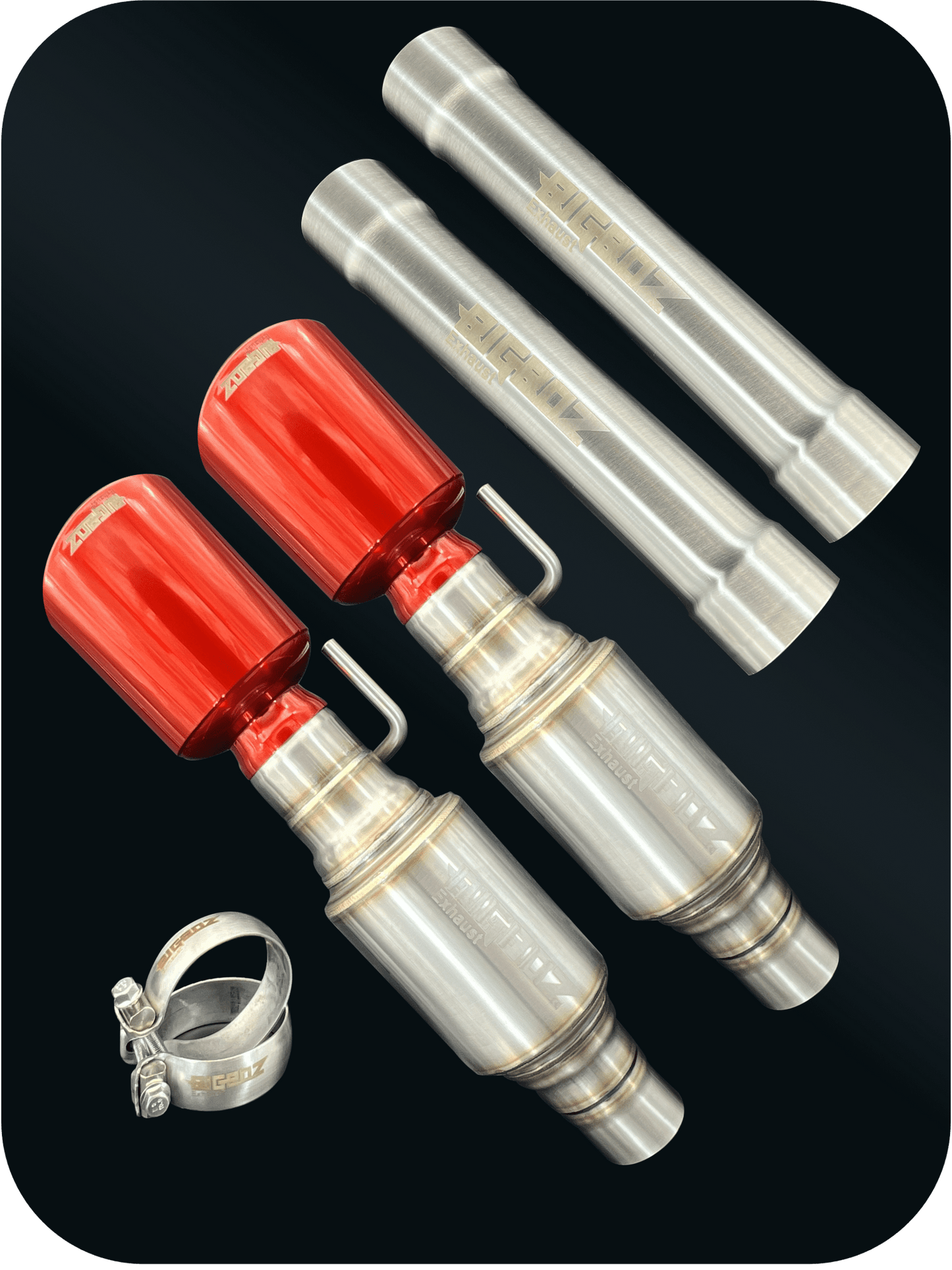 Axleback Kit ( Brushed Satin Finish Mufflers) for 2015 - 2023 V8 Dodge Charger - Speedlogix