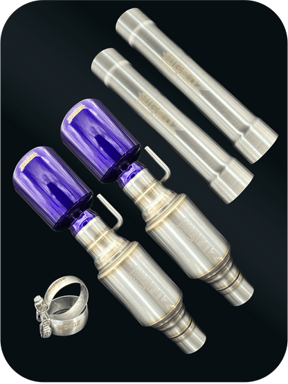 Axleback Kit ( Brushed Satin Finish Mufflers) for 2015 - 2023 V8 Dodge Charger - Speedlogix