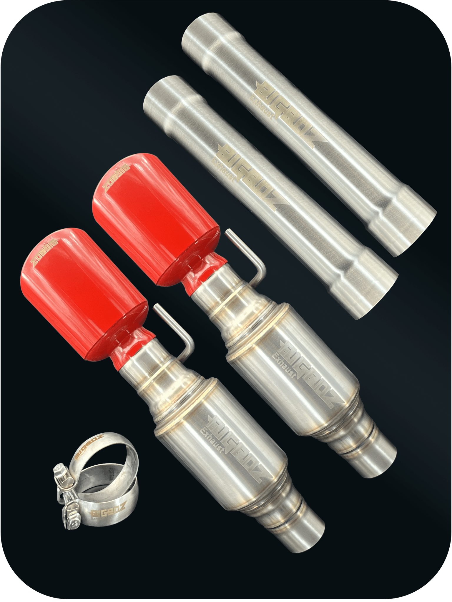 Axleback Kit ( Brushed Satin Finish Mufflers) for 2015 - 2023 V8 Dodge Charger - Speedlogix