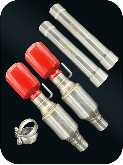 Axleback Kit ( Brushed Satin Finish Mufflers) for 2015 - 2023 V8 Dodge Charger - Speedlogix