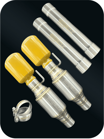 Axleback Kit ( Brushed Satin Finish Mufflers) for 2015 - 2023 V8 Dodge Charger - Speedlogix