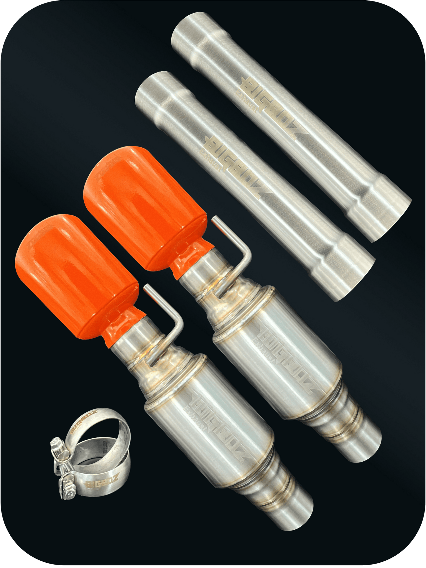 Axleback Kit ( Brushed Satin Finish Mufflers) for 2015 - 2023 V8 Dodge Charger - Speedlogix