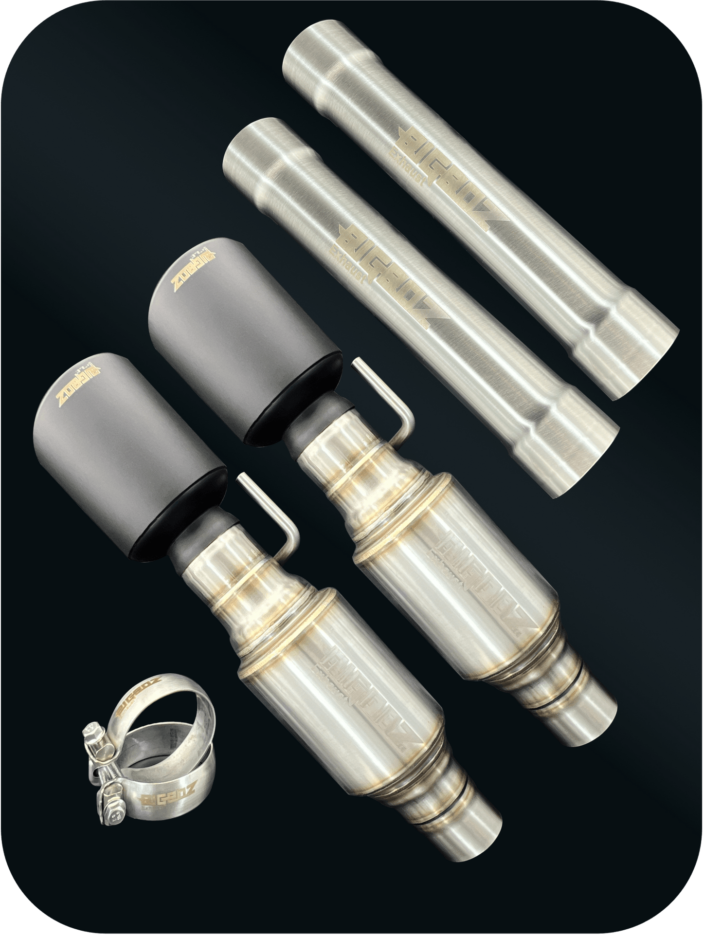 Axleback Kit ( Brushed Satin Finish Mufflers) for 2015 - 2023 V8 Dodge Charger - Speedlogix