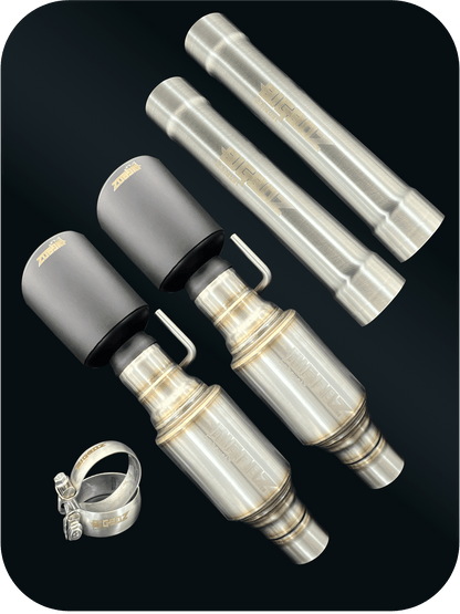 Axleback Kit ( Brushed Satin Finish Mufflers) for 2015 - 2023 V8 Dodge Charger - Speedlogix