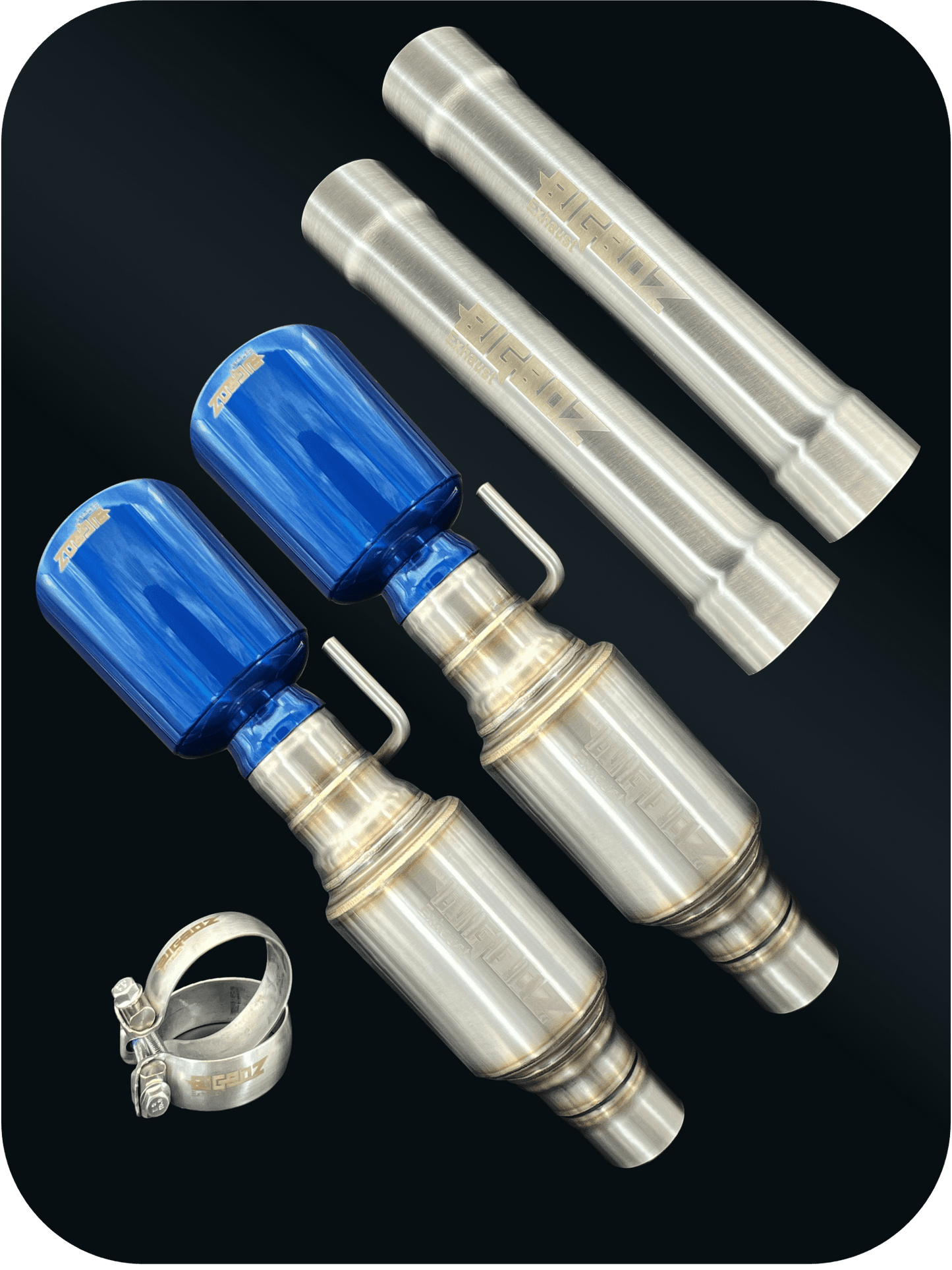 Axleback Kit ( Brushed Satin Finish Mufflers) for 2015 - 2023 V8 Dodge Charger - Speedlogix