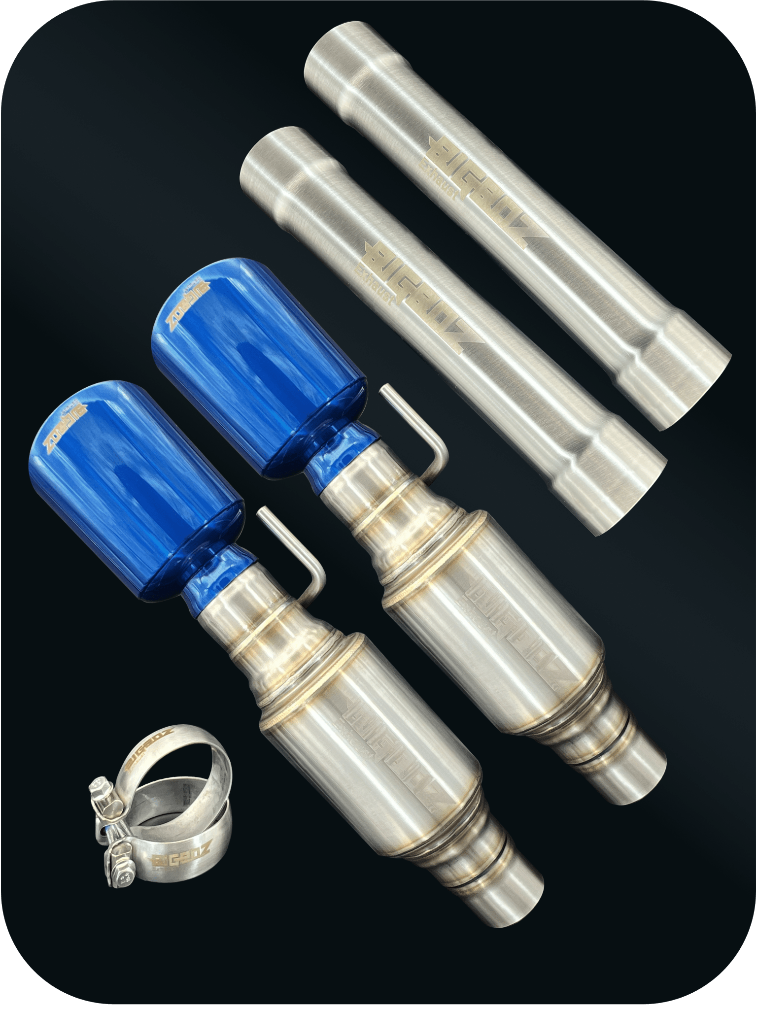 Axleback Kit ( Brushed Satin Finish Mufflers) for 2015 - 2023 V8 Dodge Charger - Speedlogix