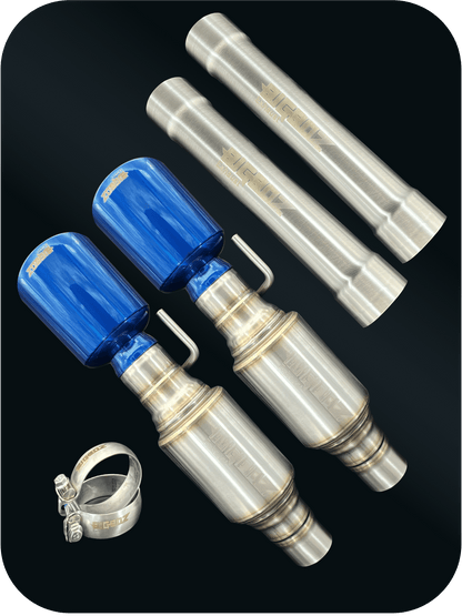 Axleback Kit ( Brushed Satin Finish Mufflers) for 2015 - 2023 V8 Dodge Charger - Speedlogix