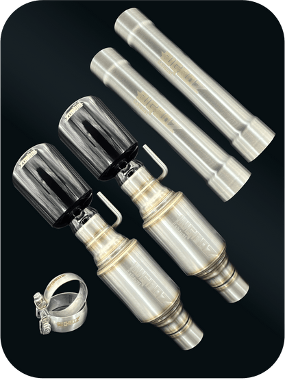 Axleback Kit ( Brushed Satin Finish Mufflers) for 2015 - 2023 V8 Dodge Charger - Speedlogix