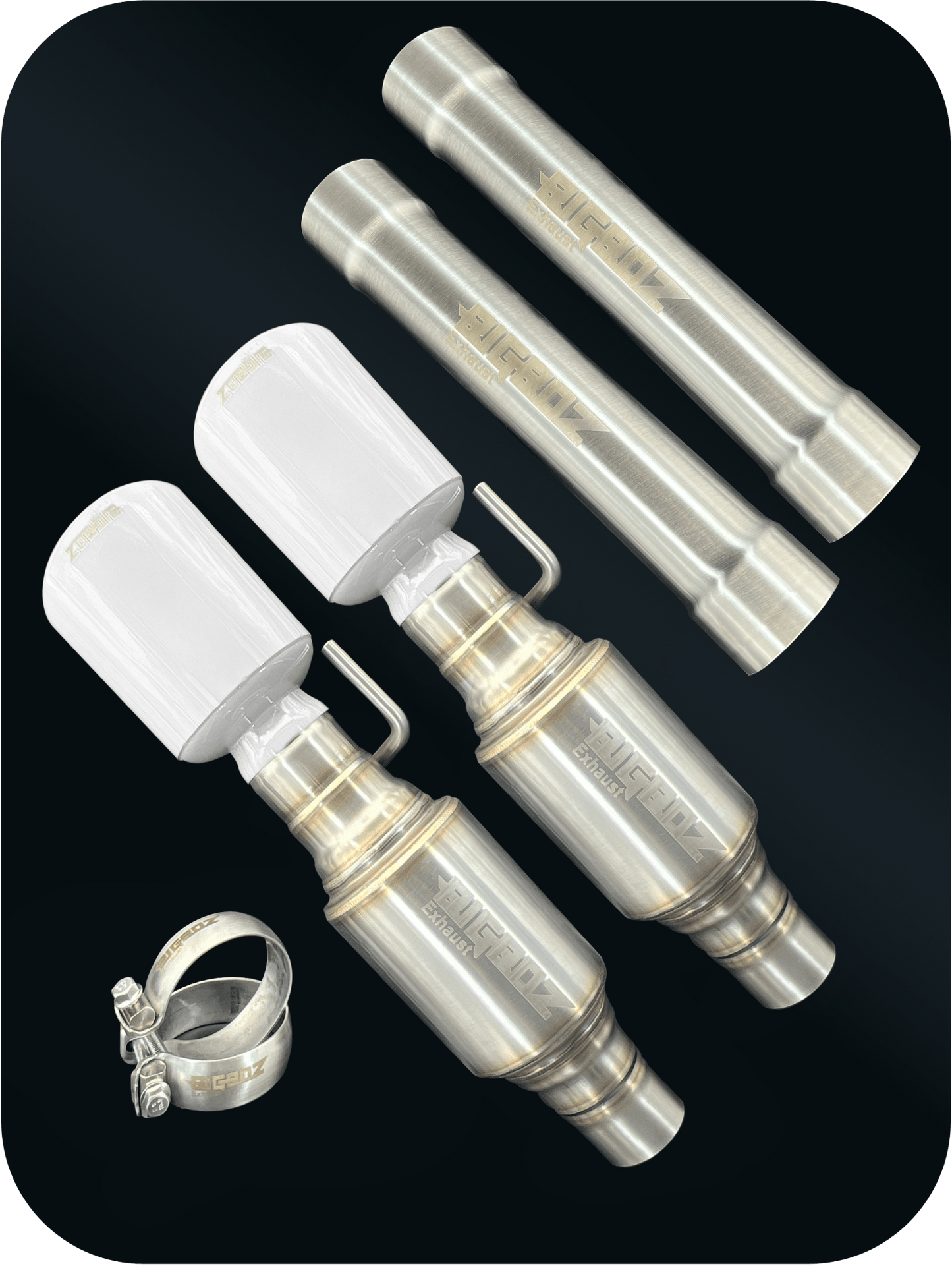 Axleback Kit ( Brushed Satin Finish Mufflers) for 2015 - 2023 V8 Dodge Charger - Speedlogix