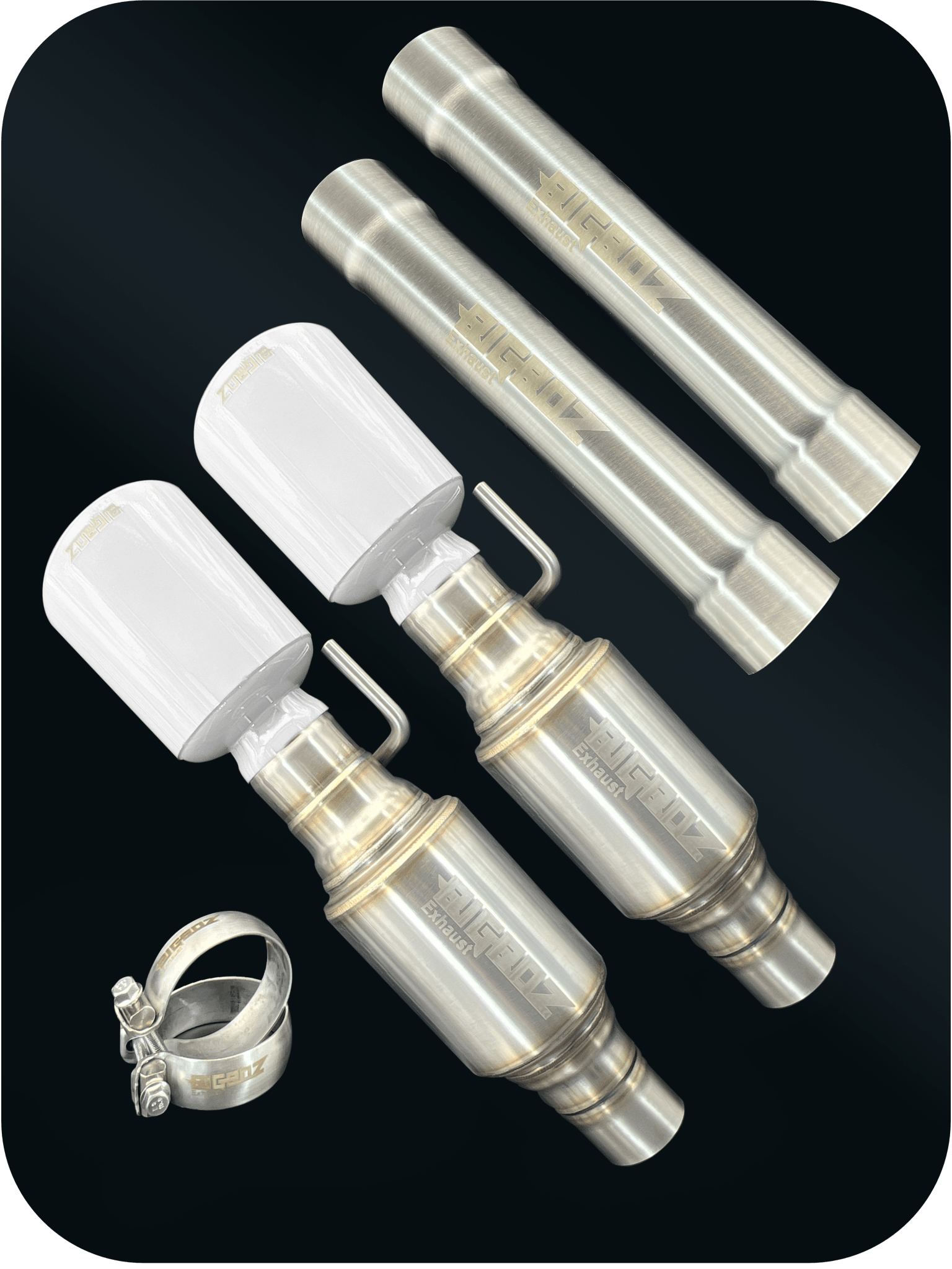 Axleback Kit ( Brushed Satin Finish Mufflers) for 2015 - 2023 V8 Dodge Charger - Speedlogix