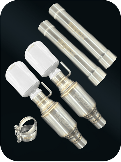 Axleback Kit ( Brushed Satin Finish Mufflers) for 2015 - 2023 V8 Dodge Charger - Speedlogix