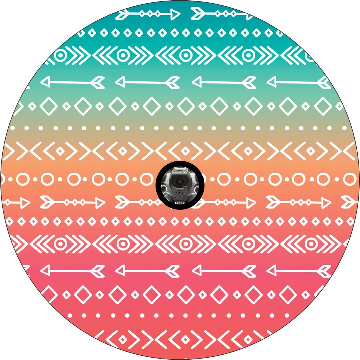 Aztec & Arrow Print on Pastel Ombré Bronco Spare Tire Cover - Speedlogix