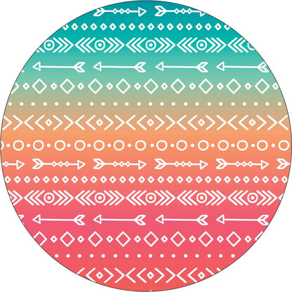 Aztec & Arrow Print on Pastel Ombré Bronco Spare Tire Cover - Speedlogix