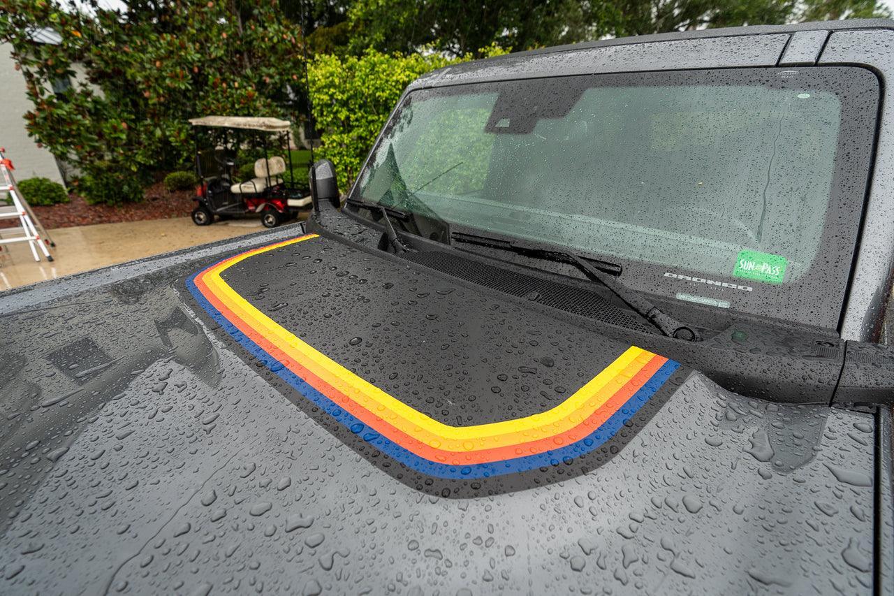 Badlands 5 Bar Retro Stripe Package (Hood, Lower Door Protection, Door Sills) - 2021+ Bronco - Speedlogix