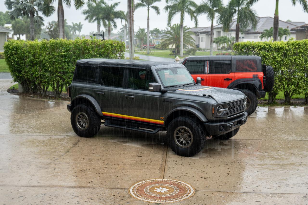 Badlands 5 Bar Retro Stripe Package (Hood, Lower Door Protection, Door Sills) - 2021+ Bronco - Speedlogix