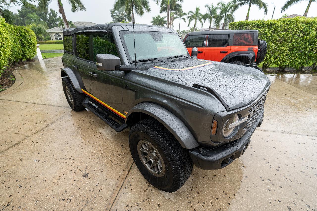 Badlands 5 Bar Retro Stripe Package (Hood, Lower Door Protection, Door Sills) - 2021+ Bronco - Speedlogix