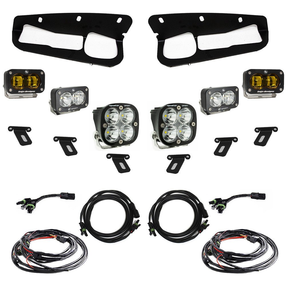 Baja Designs S2 SAE “SPORTSMEN” Fog Pocket Amber Light Kit W/ Steel Bumper 2021 - 2025 Bronco - Speedlogix