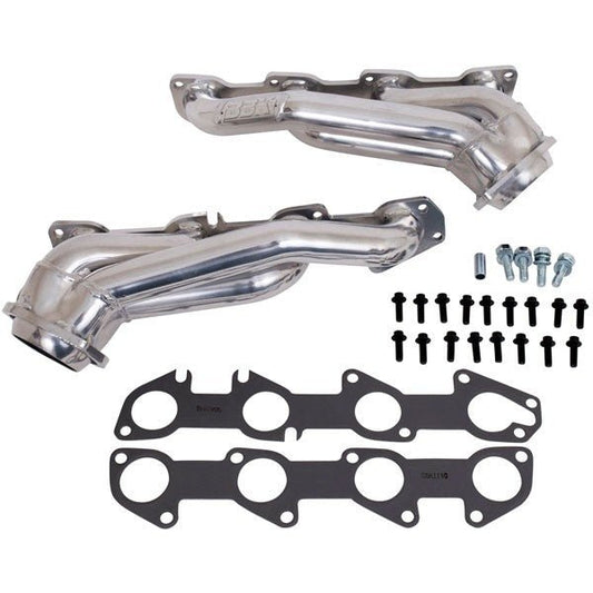 BBK 1 - 3/4" Polished Silver Ceramic Shorty Tuned Length Exhaust Headers 2005 - 2008 Charger 5.7L - Speedlogix