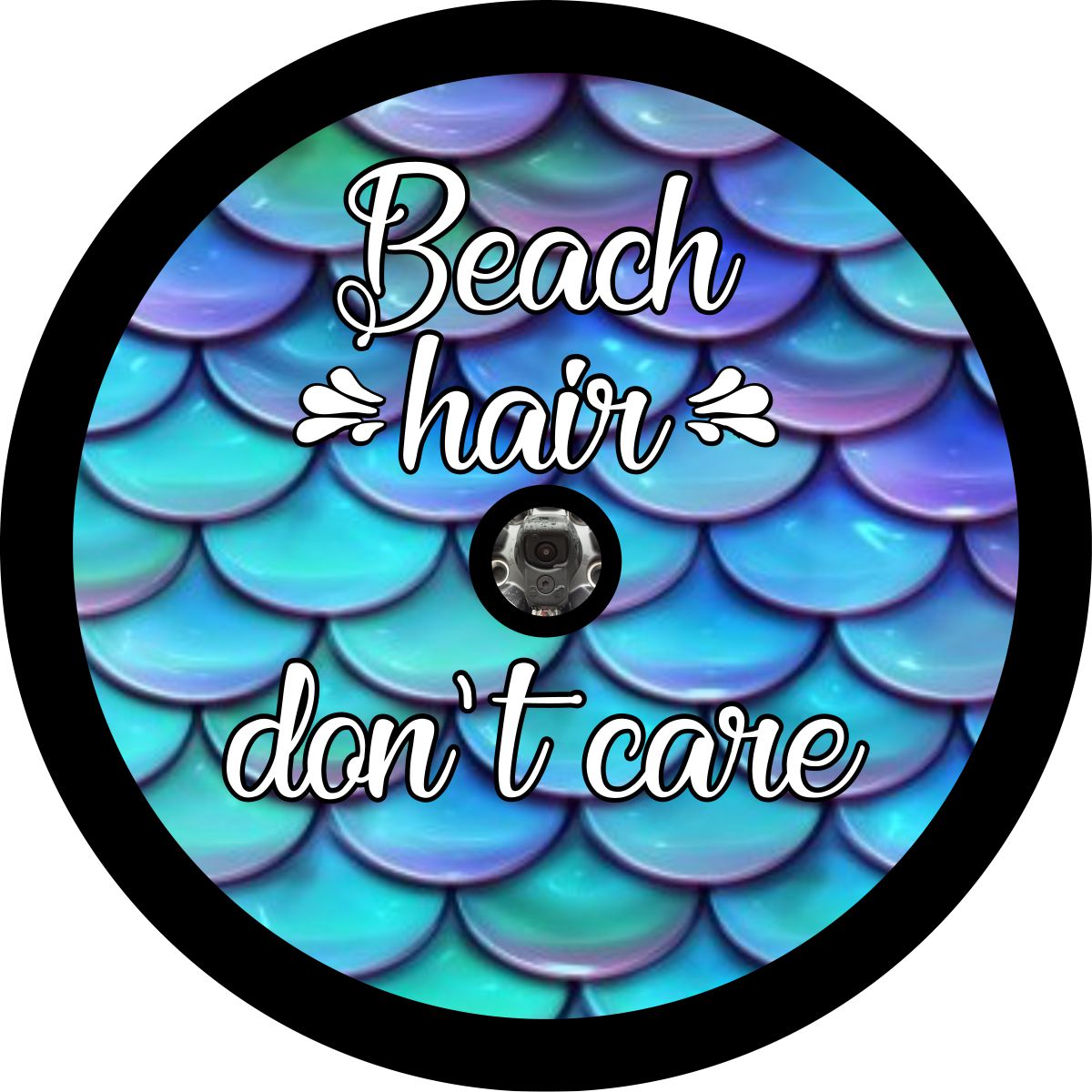 Beach Hair, Don't Care On Mermaid Tail Scales Bronco Spare Tire Cover - Speedlogix
