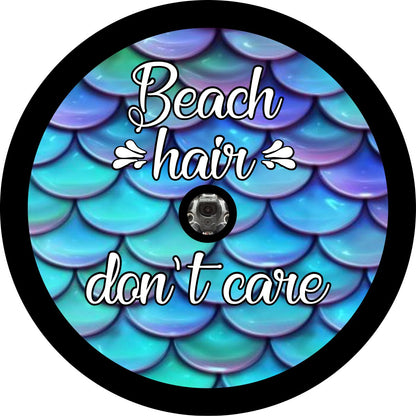 Beach Hair, Don't Care On Mermaid Tail Scales Bronco Spare Tire Cover - Speedlogix