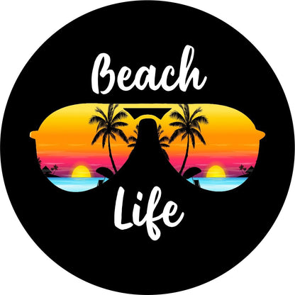 Beach Life Sunglasses Sunset Tropical Bronco Spare Tire Cover - Speedlogix