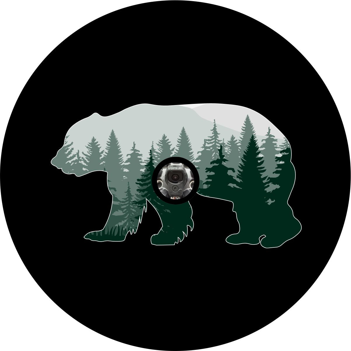 Bear & The Forest Silhouette Bronco Spare Tire Cover - Speedlogix