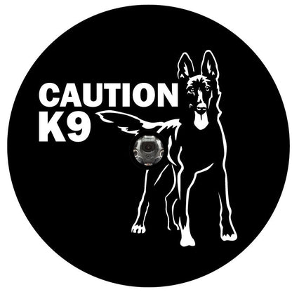 Belgian Malinois - Caution K9 Bronco Spare Tire Cover - Speedlogix