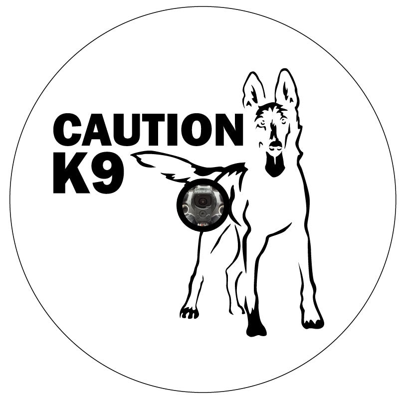 Belgian Malinois - Caution K9 Bronco Spare Tire Cover - Speedlogix
