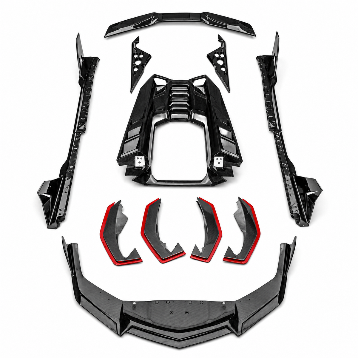 Aggressive LED Style Dry Carbon Fiber Body Kit for Lamborghini Revuelto