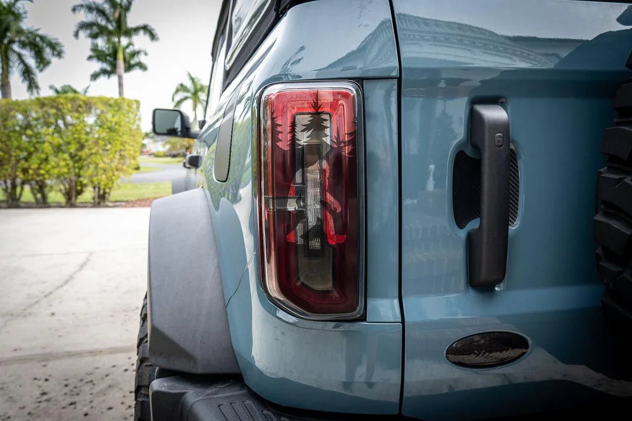 Bigfoot aka Sasquatch in the Woods Tail Light Overlays - 2021+ Bronco - Speedlogix
