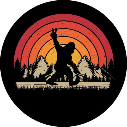 Bigfoot Peace Out Retro Sun Bronco Spare Tire Cover - Speedlogix