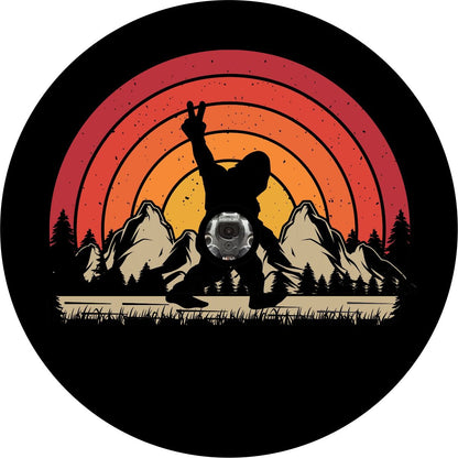 Bigfoot Peace Out Retro Sun Bronco Spare Tire Cover - Speedlogix