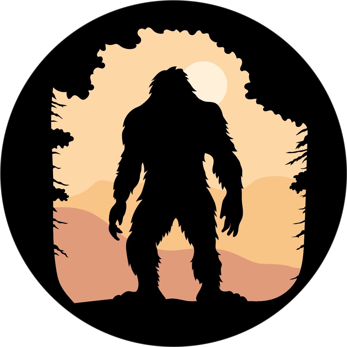 Bigfoot Sasquatch in the Mountains Spare Tire Cover for Bronco, RV, Jeep, Camper, & More - Speedlogix