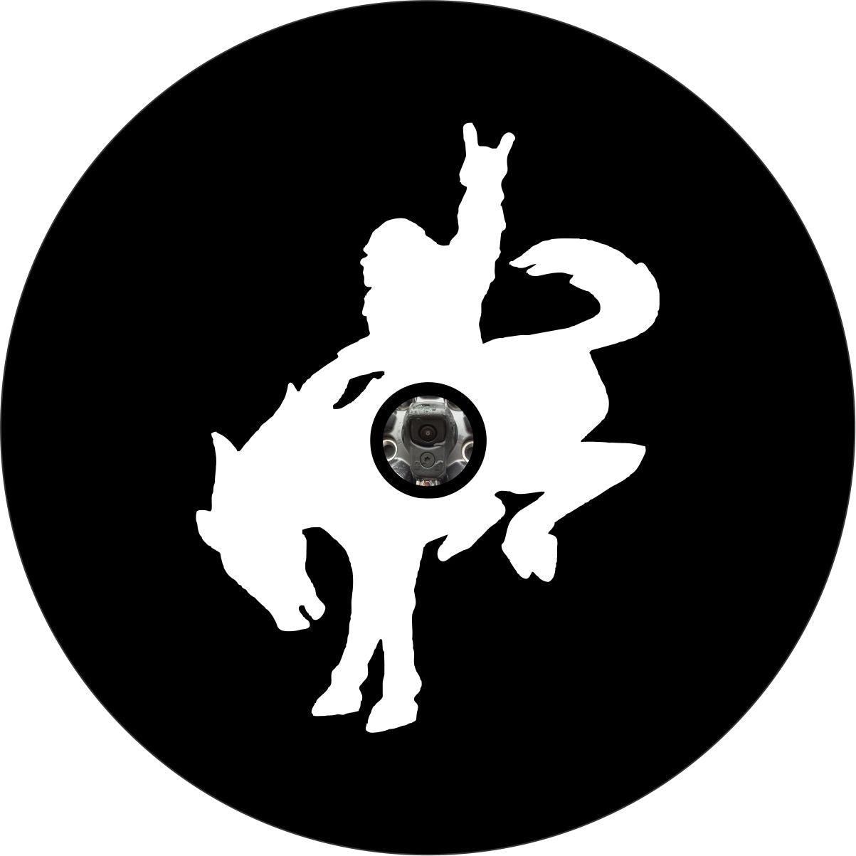 Bigfoot Sasquatch Riding a Bronco Spare Tire Cover for Jeep, Bronco, RV, Camper, Trailer, & More - Speedlogix